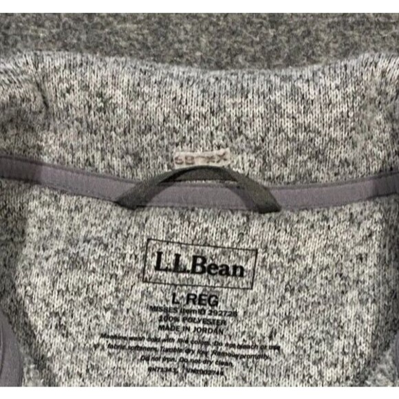 L.L. Bean Snap Sweater Fleece Pullover Womens Large Heather Gray Outdoor Hiking - Picture 11 of 16
